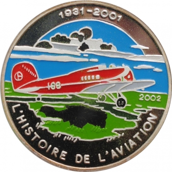 Бенин 1000 франков 2002 г., PROOF, "История авиации - Lockheed Orion"