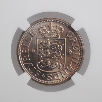 Гренландия 25 эре 1926 г., NGC MS65, "Крона (1926 - 1964)"