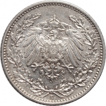 Германия 1/2 марки 1909 г. E, UNC, "Германская Империя (1871 - 1922)"