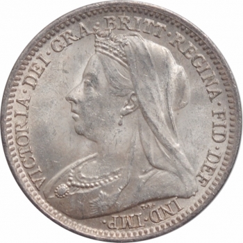 Великобритания (Монди) 3 пенса 1901 г., NGC MS65, "Королева Виктория (1838 - 1901)"