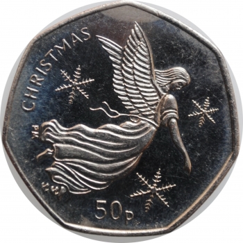 Остров Мэн 50 пенсов 2012 г., AU, "Рождество"