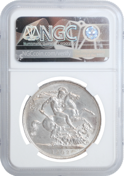 Великобритания 1 крона 1902 г., NGC UNC Details, "Король Эдуард VII (1902 - 1910)"