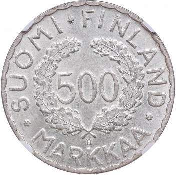 Финляндия 500 марок 1951 г., NGC MS64, "XV летние Олимпийские игры, Хельсинки 1952"