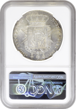 Тоскана 4 флорина 1859 г., NGC UNC Details, "Великий герцог Леопольд II (1824 - 1859)"