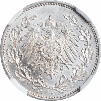 Германия 50 пфеннигов 1898 г. A, NGC MS63, "Германская Империя (1871 - 1922)"