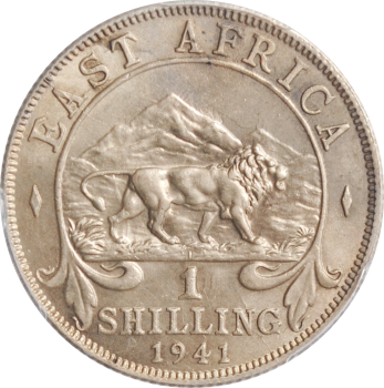 Британская Восточная Африка 1 шиллинг 1941 г. I, PCGS MS63, "Король Георг VI (1937 - 1952)"