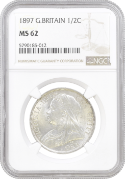 Великобритания 1/2 кроны 1897 г., NGC MS62, "Королева Виктория (1838 - 1901)"