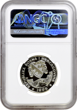 Босния и Герцеговина 14 экю 1995 г., NGC PF70 UC, "Мир - Аллегорическая Европа" Top Pop