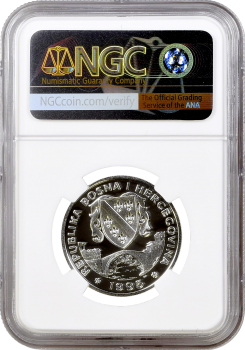 Босния и Герцеговина 14 экю 1995 г., NGC PF70 UC, "Мир - Аллегорическая Европа" Top Pop