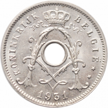Бельгия 5 сантимов 1931 г. Flemish, NGC MS65, "Король Альберт I (1910 - 1934)" /со звездой/ Top Pop
