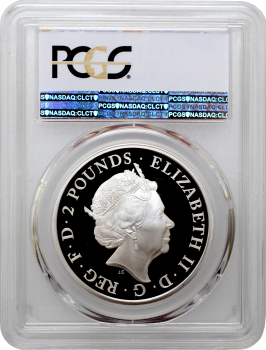Великобритания 2 фунта 2019 г., PCGS PR70 DCAM, "Звери Королевы - Сокол Плантагенетов" Top Pop