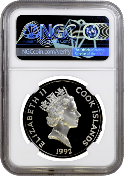 Острова Кука 50 долларов 1992 г., NGC PF69 UC, "Педро Менендес де Авилес" Top Pop