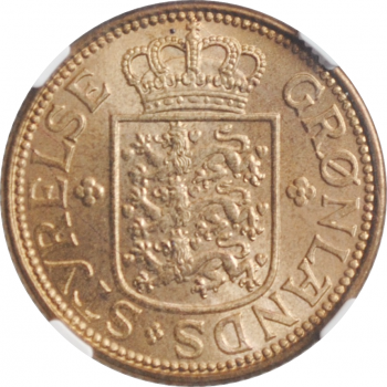 Гренландия 50 эре 1926 г., NGC MS65, "Крона (1926 - 1964)"