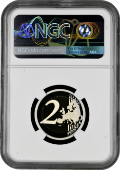 Сан-Марино 2 евро 2021 г., NGC PF69 UC, "450 лет со дня рождения Караваджо" Top Pop