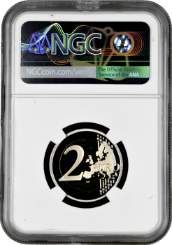 Греция 2 евро 2019 г., NGC PF69 UC, "100 лет со дня рождения Манолиса Андроникоса" Top Pop