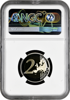 Словакия 2 евро 2022 г., NGC PF70 UC, "35 лет программе Эразмус" Top Pop