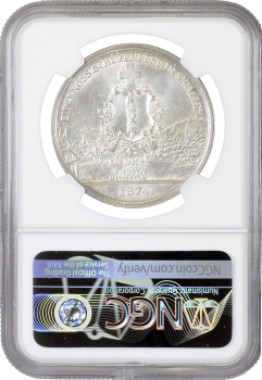 Швейцария 5 франков 1874 г., NGC MS64, "Стрелковый фестиваль в Санкт-Галлене"