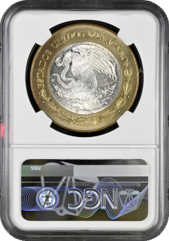 Мексика 100 песо 2005 г., NGC MS64, "180 лет Федерации - Нижняя Калифорния /Баранья голова/"