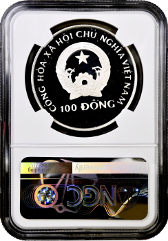 Вьетнам 100 донгов 1991 г., NGC PF69 UC, "Пароход "Savannah" Top Pop