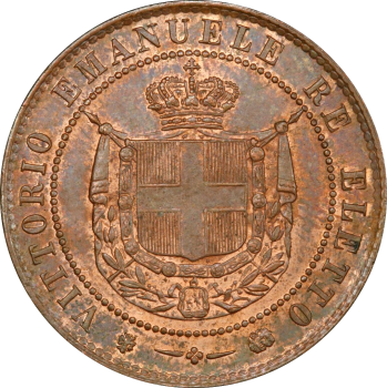 Тоскана 5 чентезимо 1859, PCGS MS63 RB, "Временное правительство (1859 - 1861)"