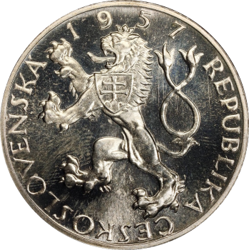 Чехословакия 10 крон 1957 г., PCGS PR66, "Епископ Моравского Братства - Ян Амос Коменский"