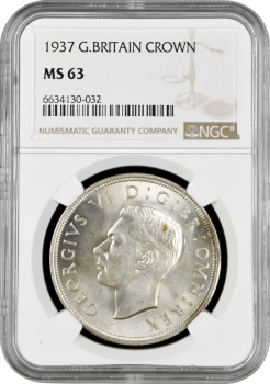 Великобритания 1 крона 1937 г., NGC MS63, "Коронация Короля Георга VI"