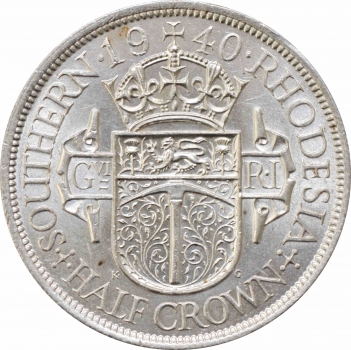 Южная Родезия 1/2 кроны 1940 г., UNC Det., "Колония Великобритании (1932 - 1955)"