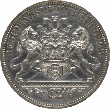 Ганновер 1 талер 1872 г., AU Det., "4-й стрелковый фестиваль в Ганновере"