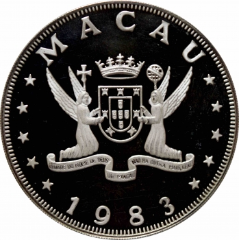 Макао 100 патак 1983 г., BU, "Китайский гороскоп - год свиньи" BOX/COA