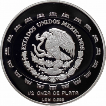 Мексика 2 песо 1997 г., PROOF, "Теотиуакан - диск смерти"