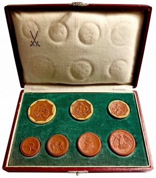 Германия набор фарфоровых монет 1921 г., UNC, "Федеральная земля Саксония (1917 - 1922)"