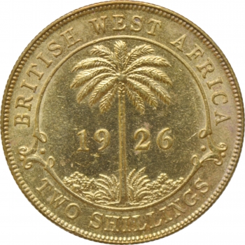 Британская Западная Африка 2 шиллинга 1926 г., UNC, "Король Георг V (1910 - 1936)"