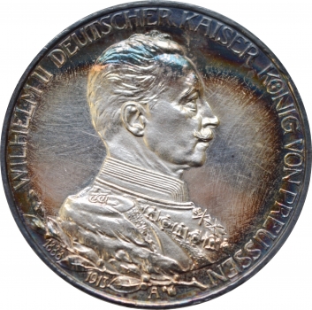 Пруссія 3 марки 1913 р. A, PROOF, "25 років правлінню Вільгельма II"