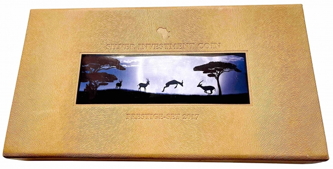 Габон 1000 франков 2017 г., ПРЕСТИЖНЫЙ НАБОР, "Африканский Спрингбок"