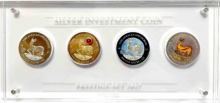 Габон 1000 франков 2017 г., ПРЕСТИЖНЫЙ НАБОР, "Африканский Спрингбок"