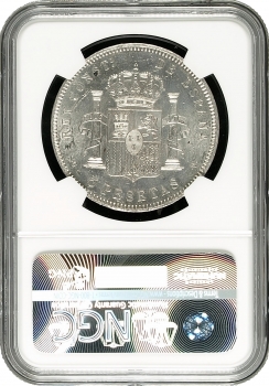 Іспанія 5 песет 1898 SGV, NGC MS63, "Король Альфонсо XIII (1886 - 1931)"