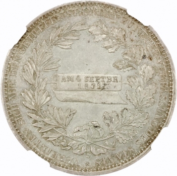 Саксонія 1 талер 1831 S, NGC MS62, "Нова Конституція"