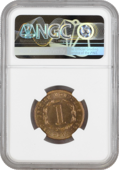 Британский Гондурас 1 цент 1939 г., NGC MS65 RB, "Король Георг VI (1937 - 1952)" Pop 8/1