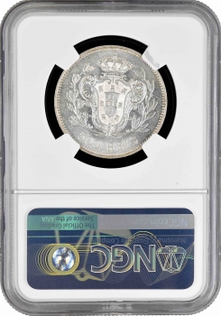 Португалия 500 рейсов 1908 г., NGC MS63, "Король Мануэл II (1908 - 1910)"