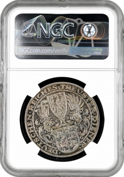 Веймарська Республіка Медаль Карла Гетца 1927 р. D, NGC PF65 CAM, "80 років Гінденбургу"