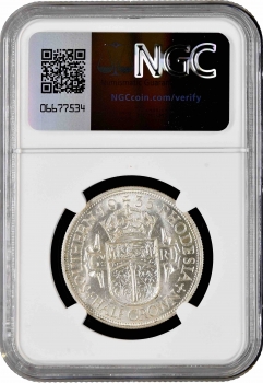 Южная Родезия 1/2 кроны 1935 г., NGC AU58, "Колония Великобритании (1932 - 1955)"