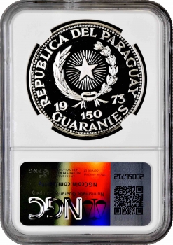 Парагвай 150 гуарани 1973 г., NGC PF68 UC, "Альбрехт Дюрер" Top Pop 1/1