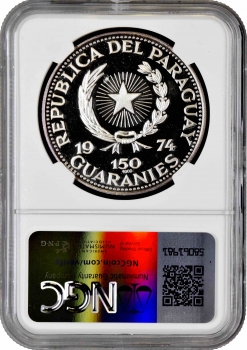 Парагвай 150 гуарани 1974, NGC PF69 UC, "Альберт Эйнштейн" Top Pop 1/0