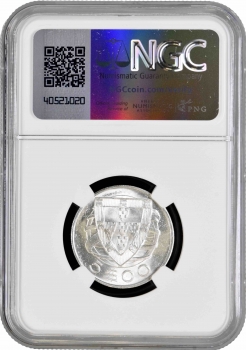 Португалия 5 эскудо 1933 г., NGC MS64, "Португальская Республика (1911 - 1969)"