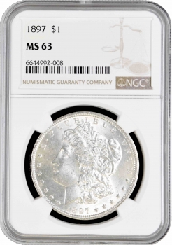 США 1 доллар 1897 г., NGC MS63, "Доллар Моргана"