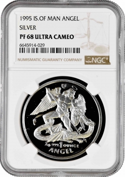 Остров Мэн 1 ангел 1995 г., NGC PF68 UC, "Святой Архангел Михаил"