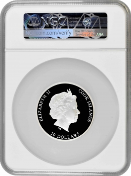 Острова Кука 20 долларов 2017 г., NGC PF70 UC, "Шедевры - Триумфальный вход Иисуса в Иерусалим"