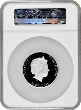 Острова Кука 20 долларов 2019 г., NGC PF70 UC, "Шедевры искусства - Купальщица"