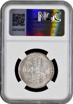 Великобритания 2 шиллинга (флорин) 1883 г., NGC UNC Det., "Королева Виктория (1838 - 1901)"