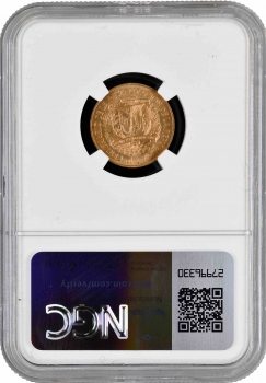 Доминикана 1 сентаво 1963 г., NGC MS66 RD, "100 лет восстановлению Республики"